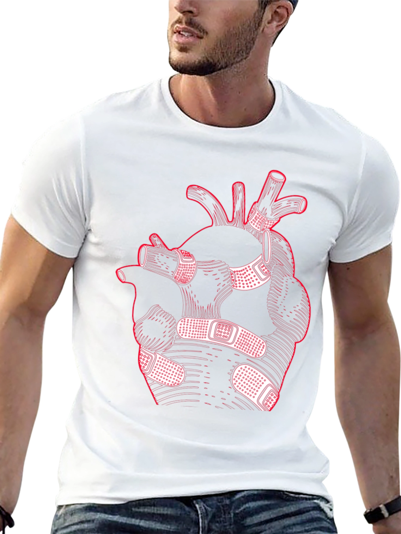 Heart with Bandages Graphic Tee