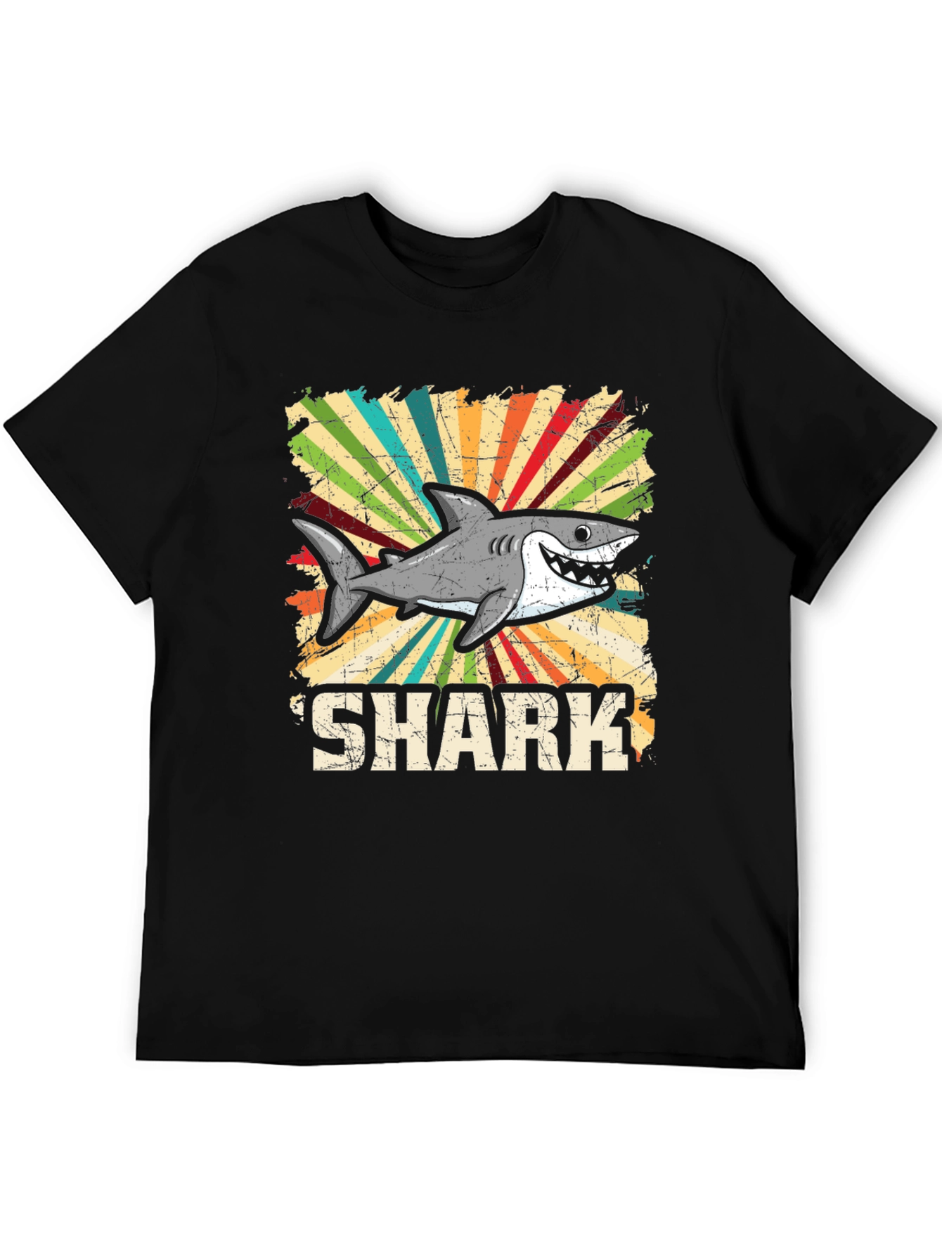 Shark Graphic Tee - Retro Style Cotton T-Shirt