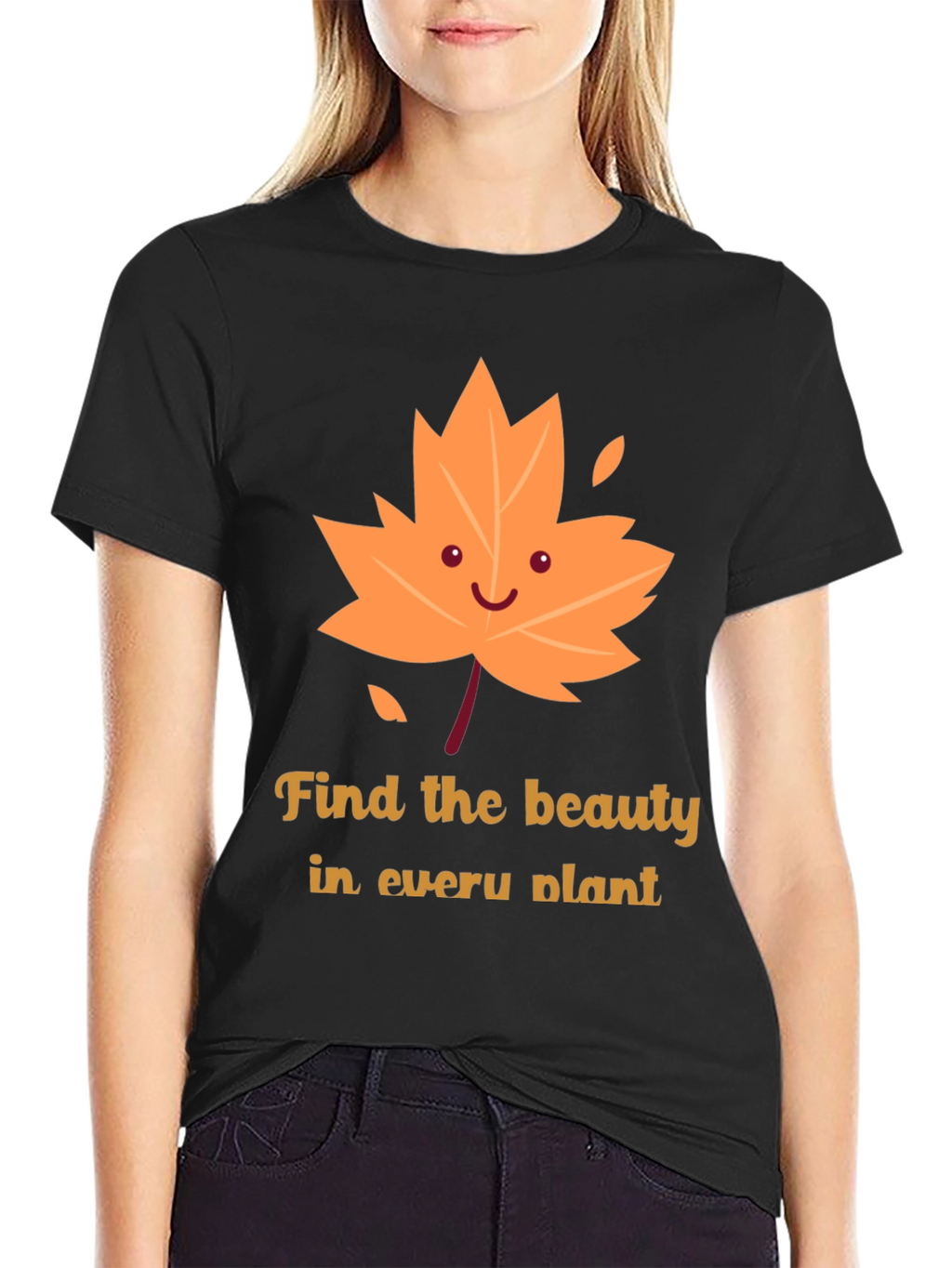 Cute Autumn Leaf Graphic T-Shirt