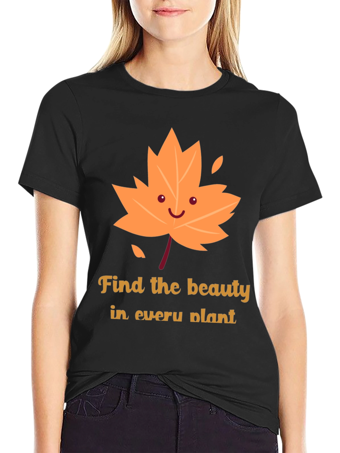 Cute Autumn Leaf Graphic T-Shirt