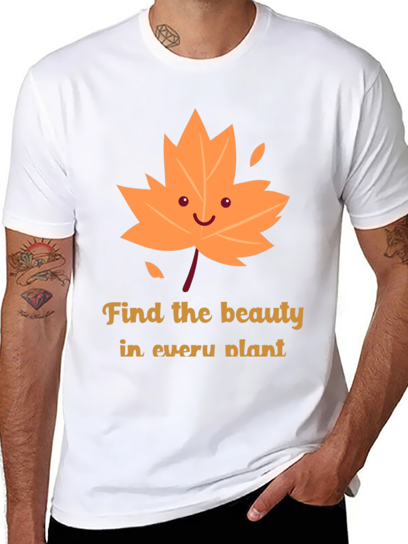 Cute Autumn Leaf Graphic T-Shirt