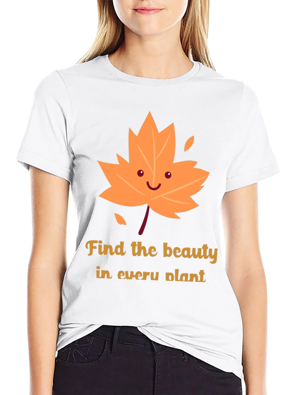 Cute Autumn Leaf Graphic T-Shirt