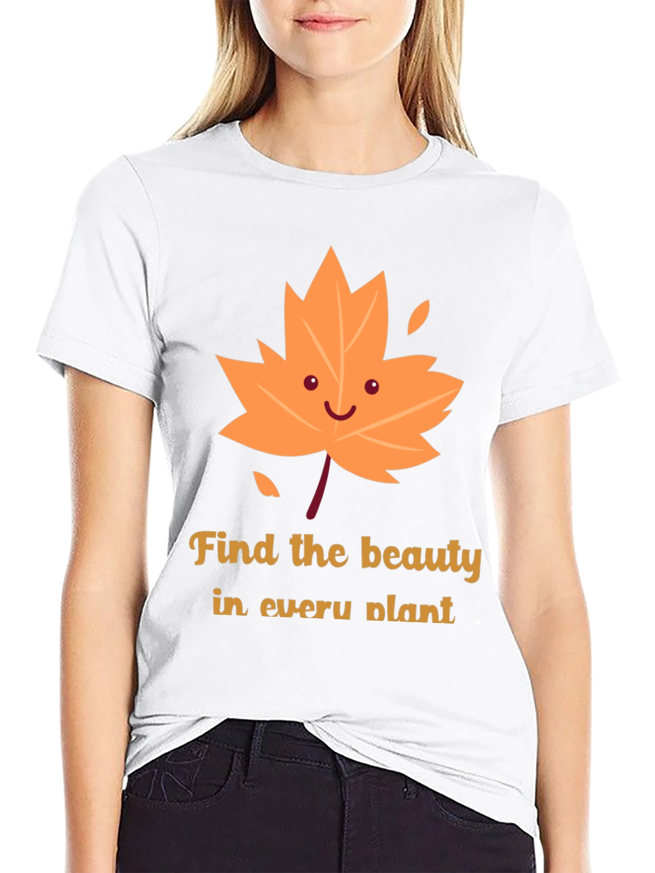 Cute Autumn Leaf Graphic T-Shirt