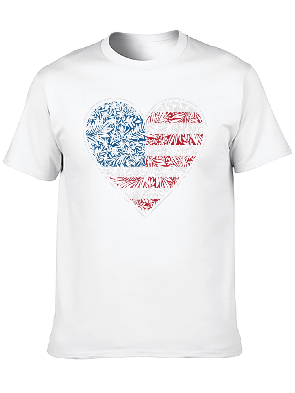 Floral American Flag Heart Graphic Tee