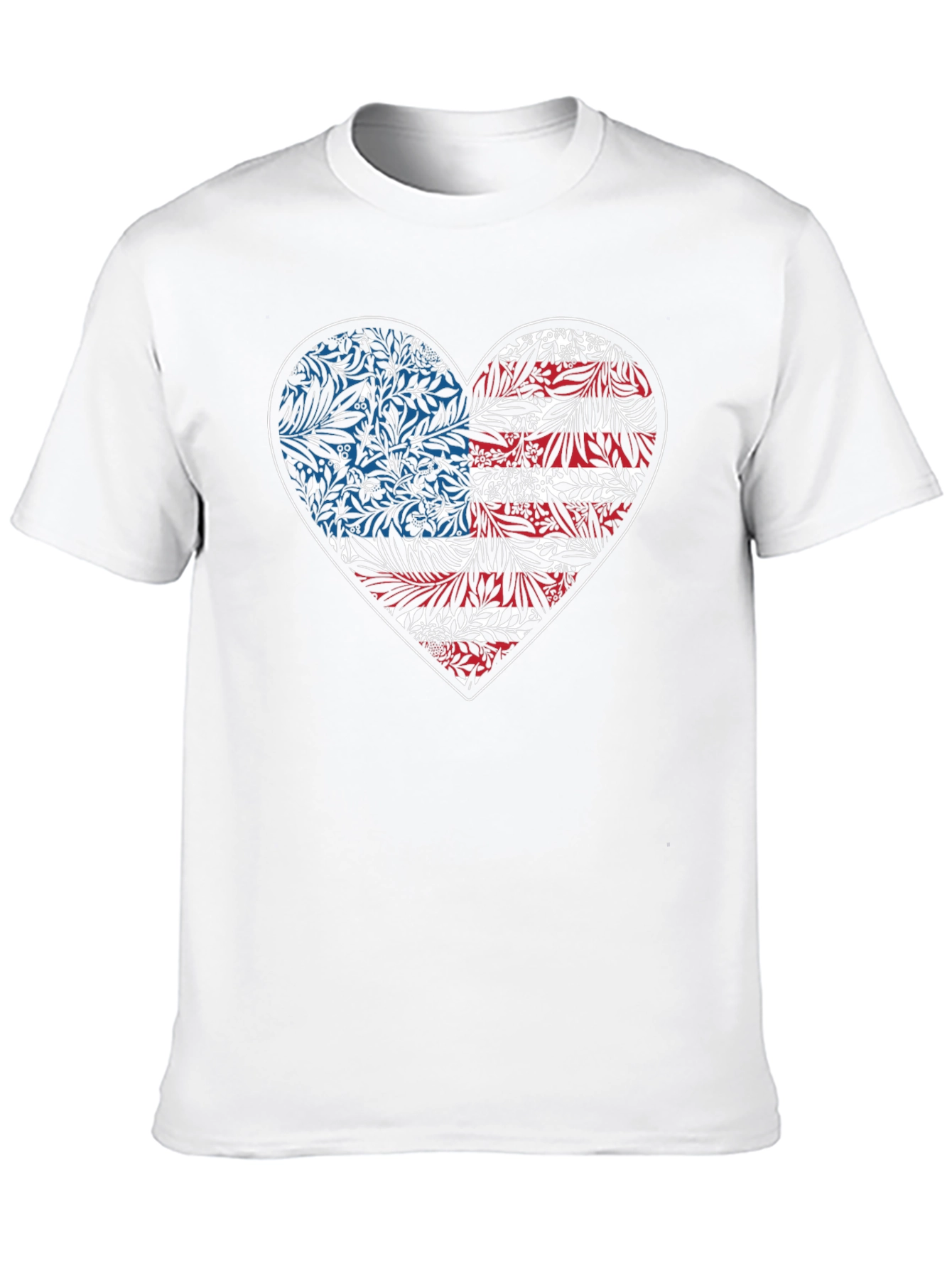 Floral American Flag Heart Graphic Tee