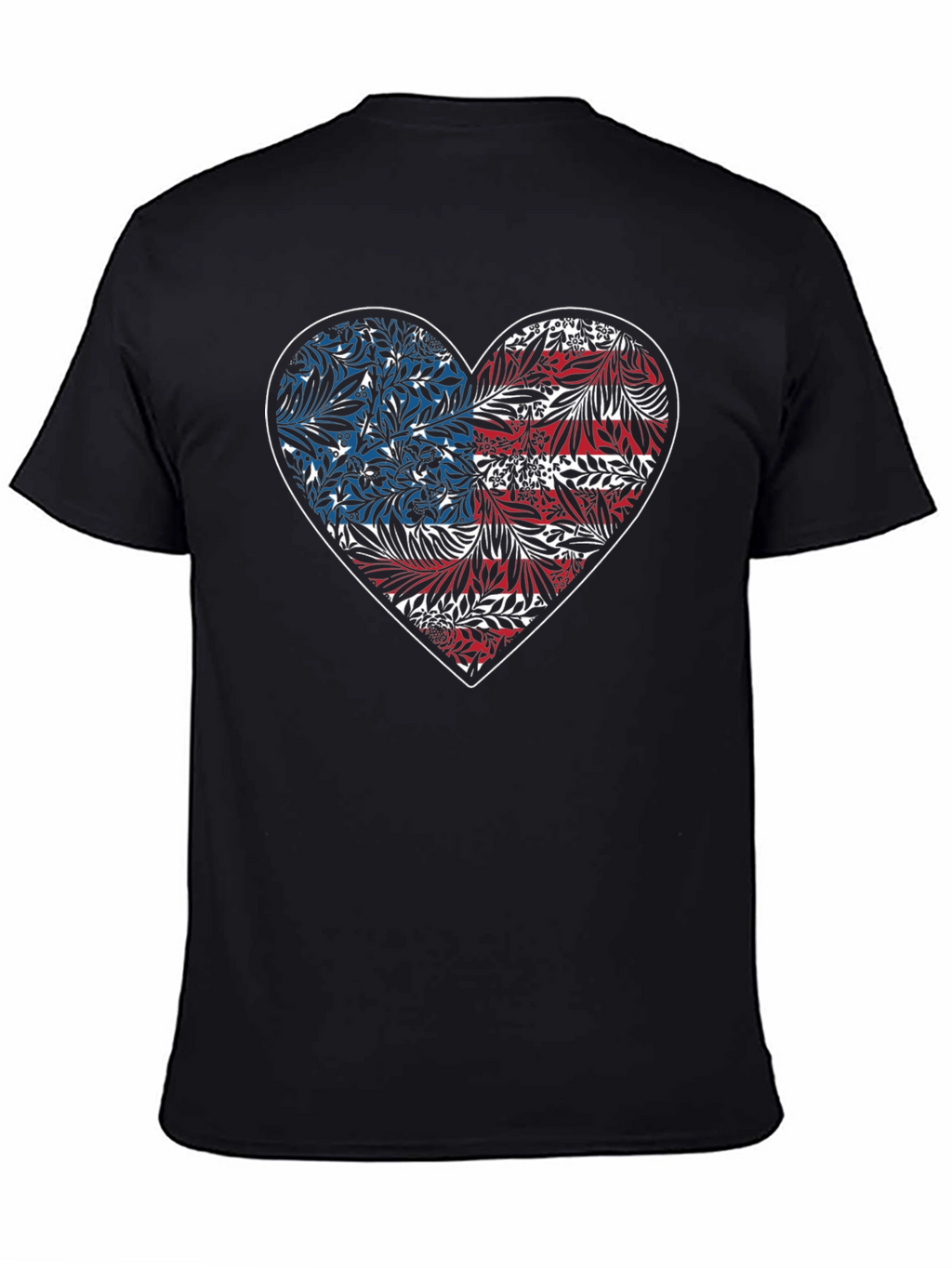 Floral American Flag Heart Graphic Tee