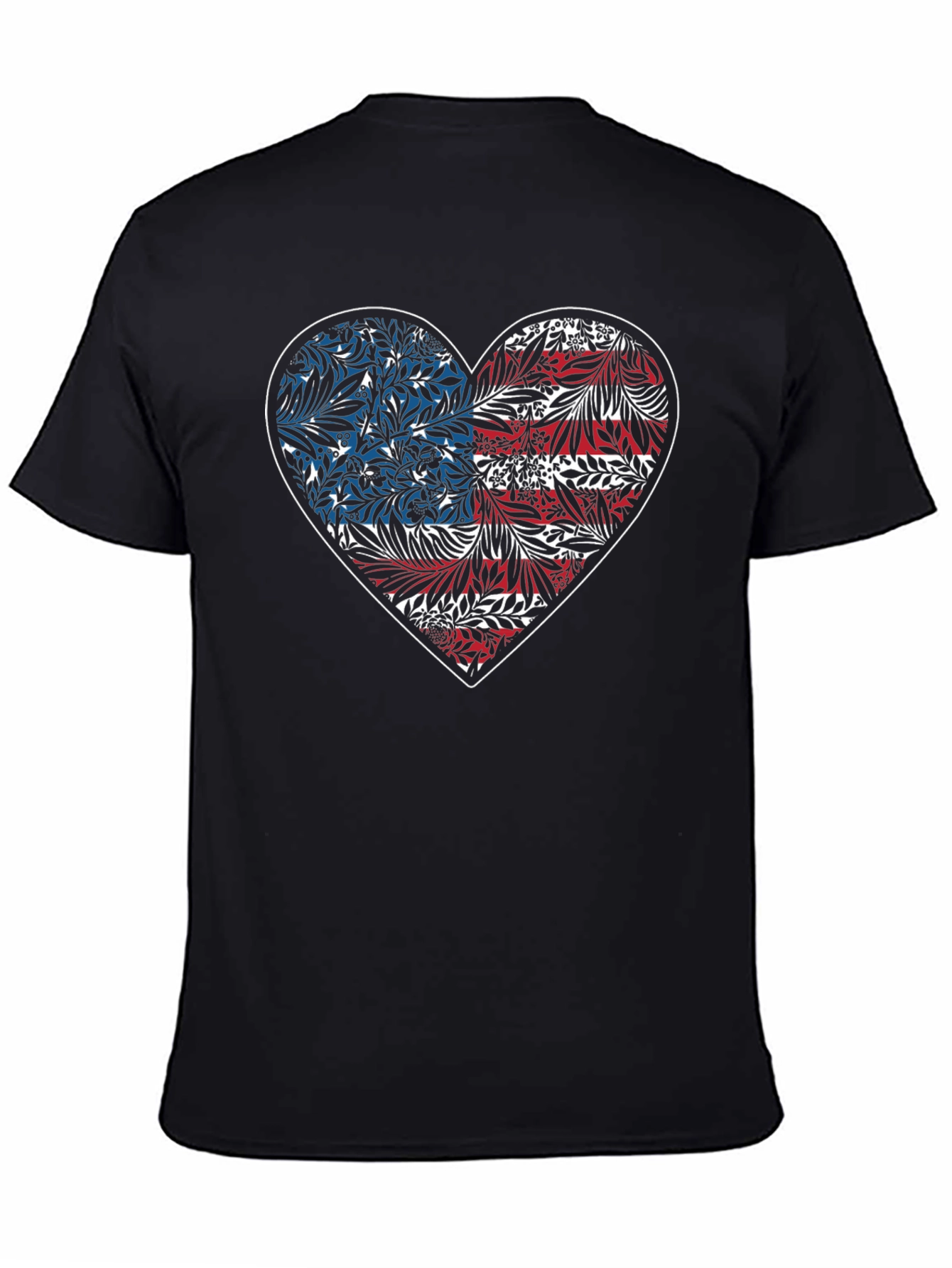 Floral American Flag Heart Graphic Tee