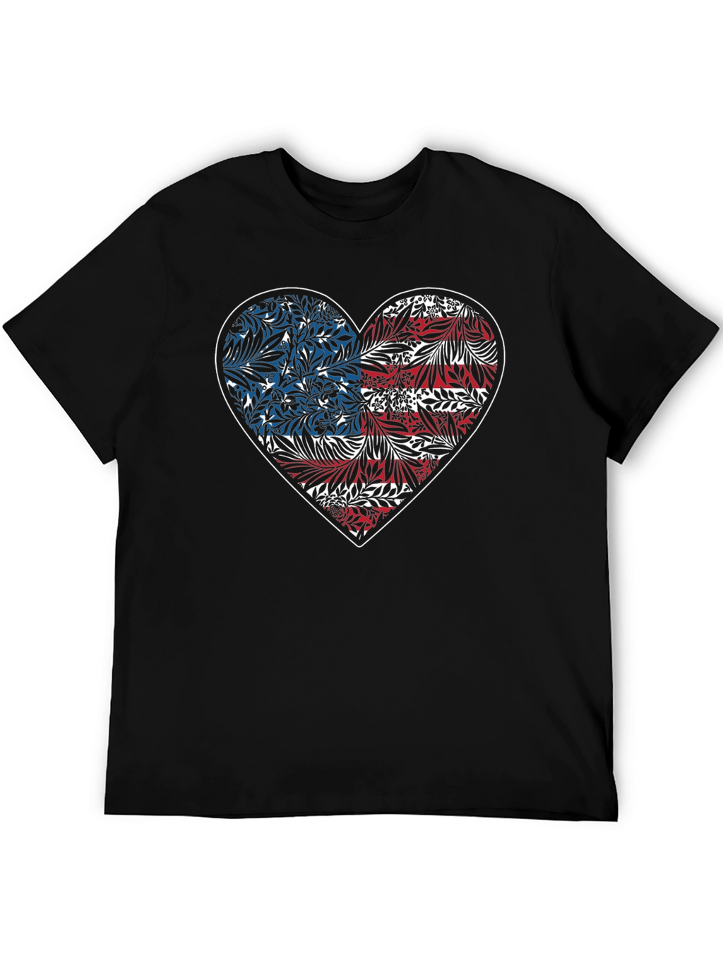 Floral American Flag Heart Graphic Tee