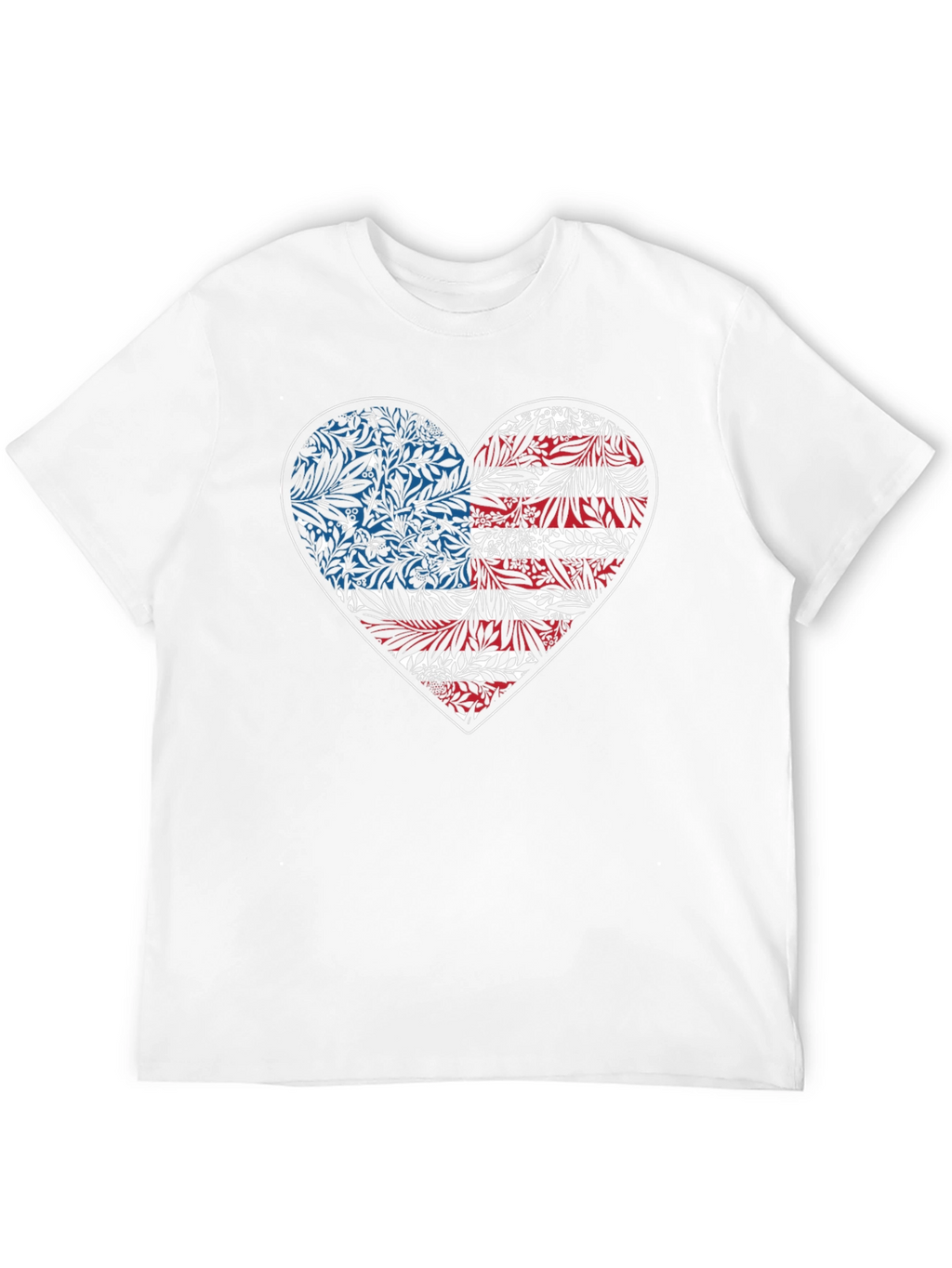 Floral American Flag Heart Graphic Tee