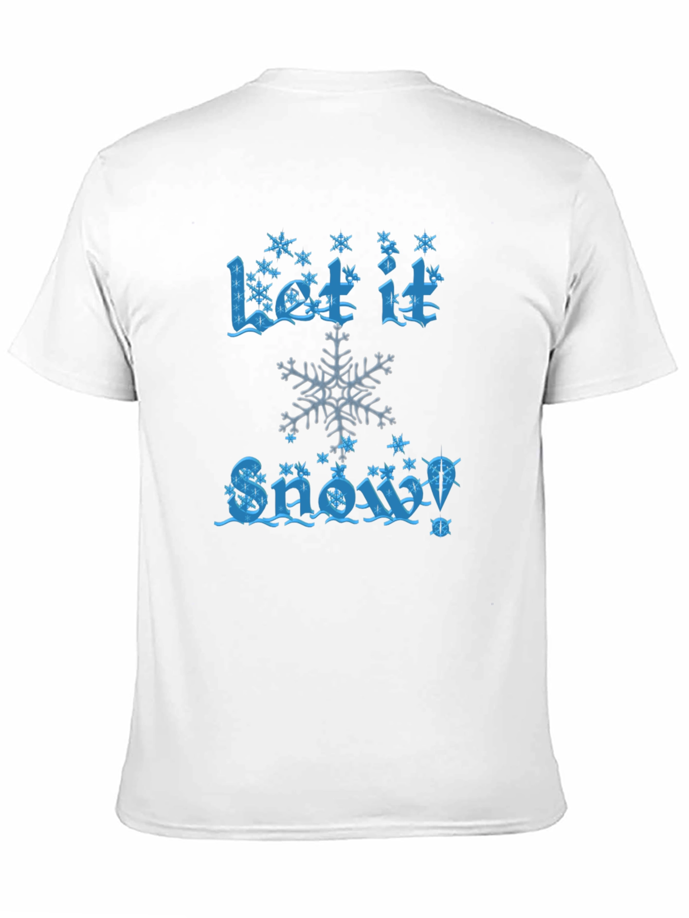 Let It Snow Mens Black Cotton Graphic Tee