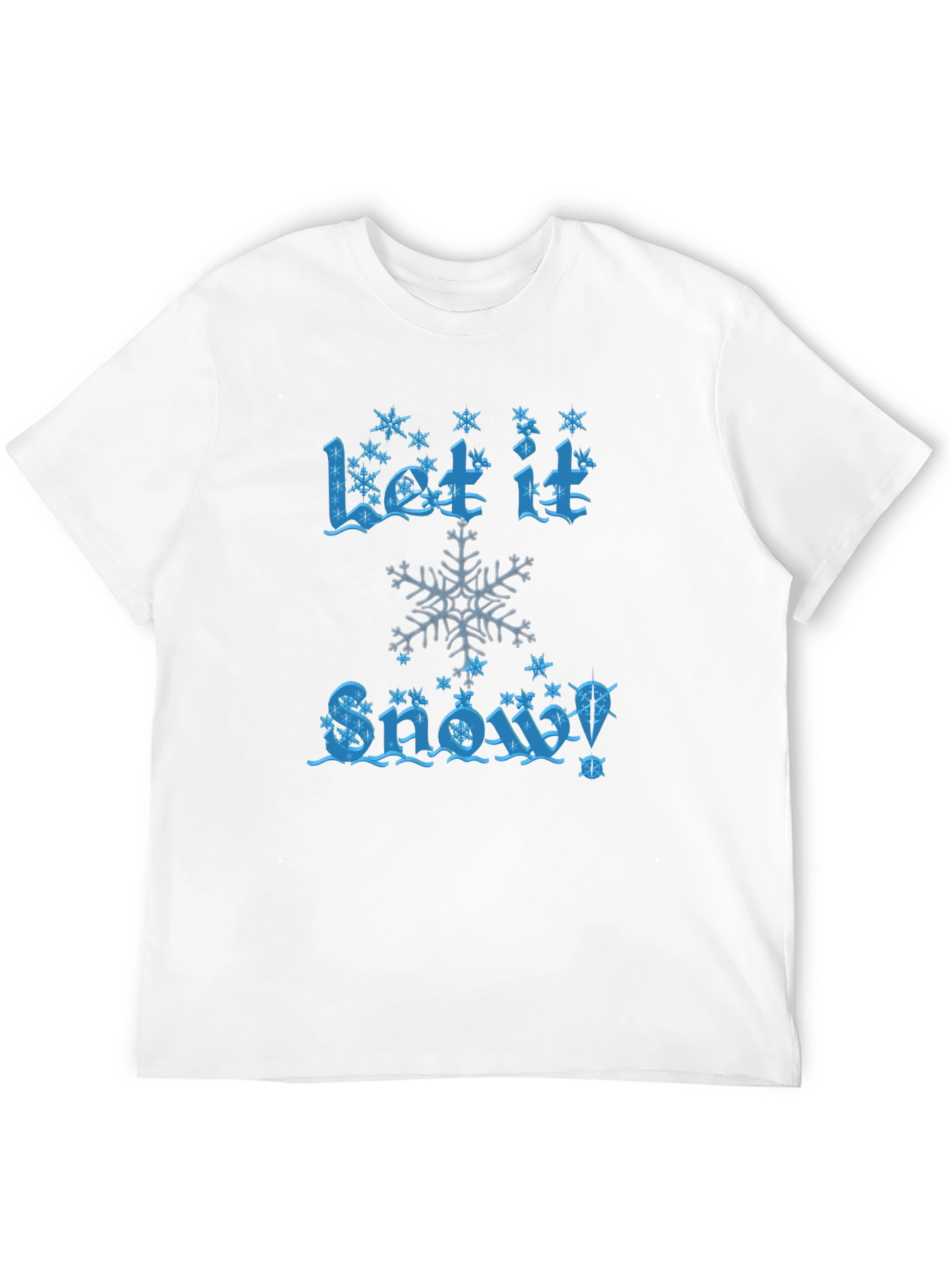 Let It Snow Mens Black Cotton Graphic Tee