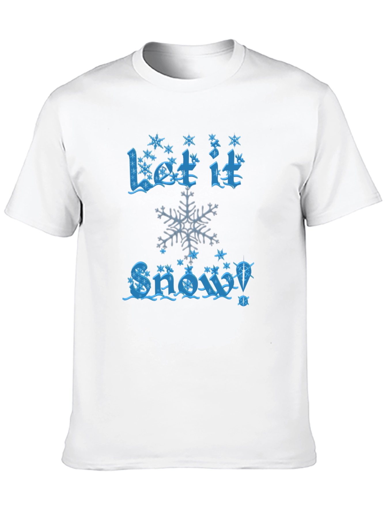 Let It Snow Mens Black Cotton Graphic Tee