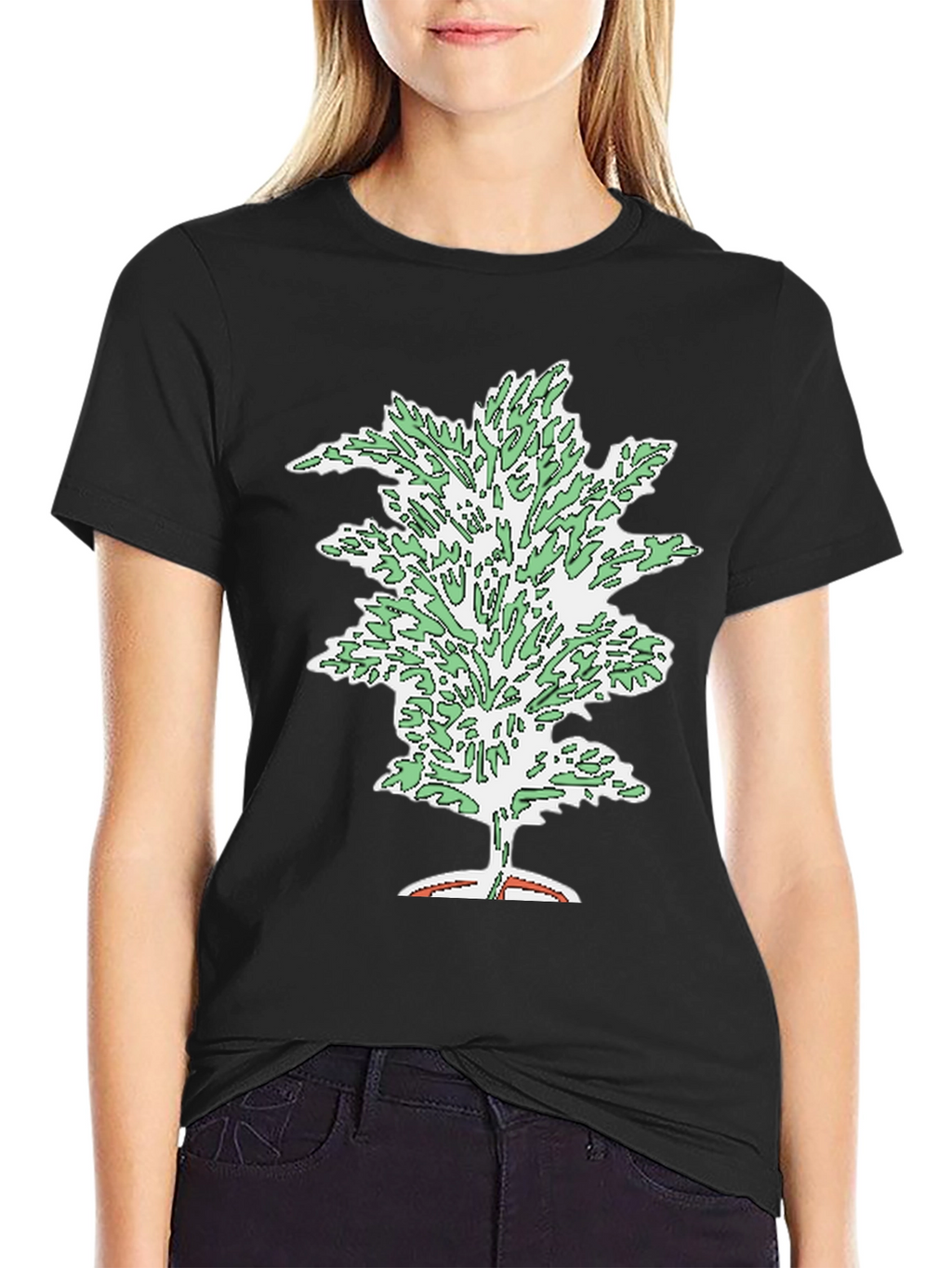 Unique Tree Graphic Black T-Shirt