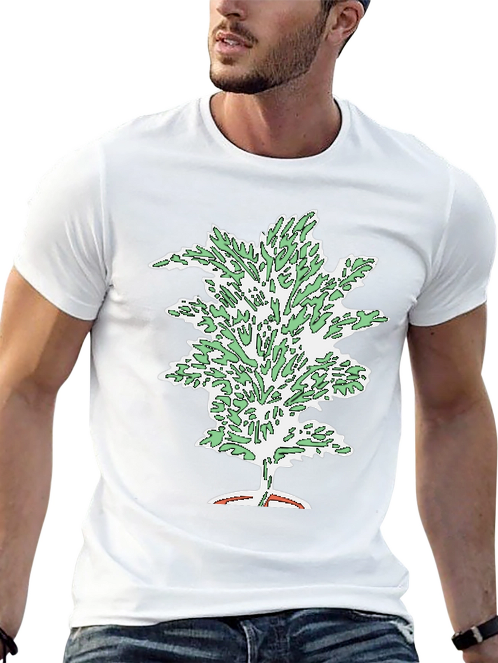 Unique Tree Graphic Black T-Shirt