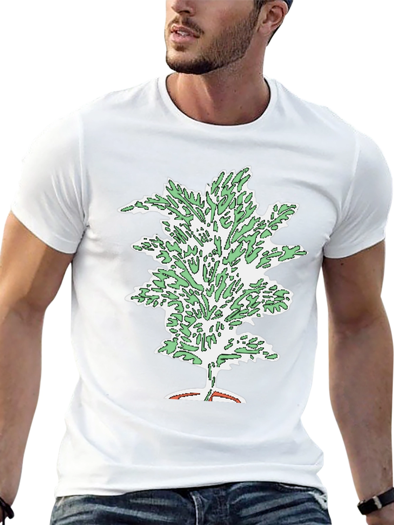 Unique Tree Graphic Black T-Shirt