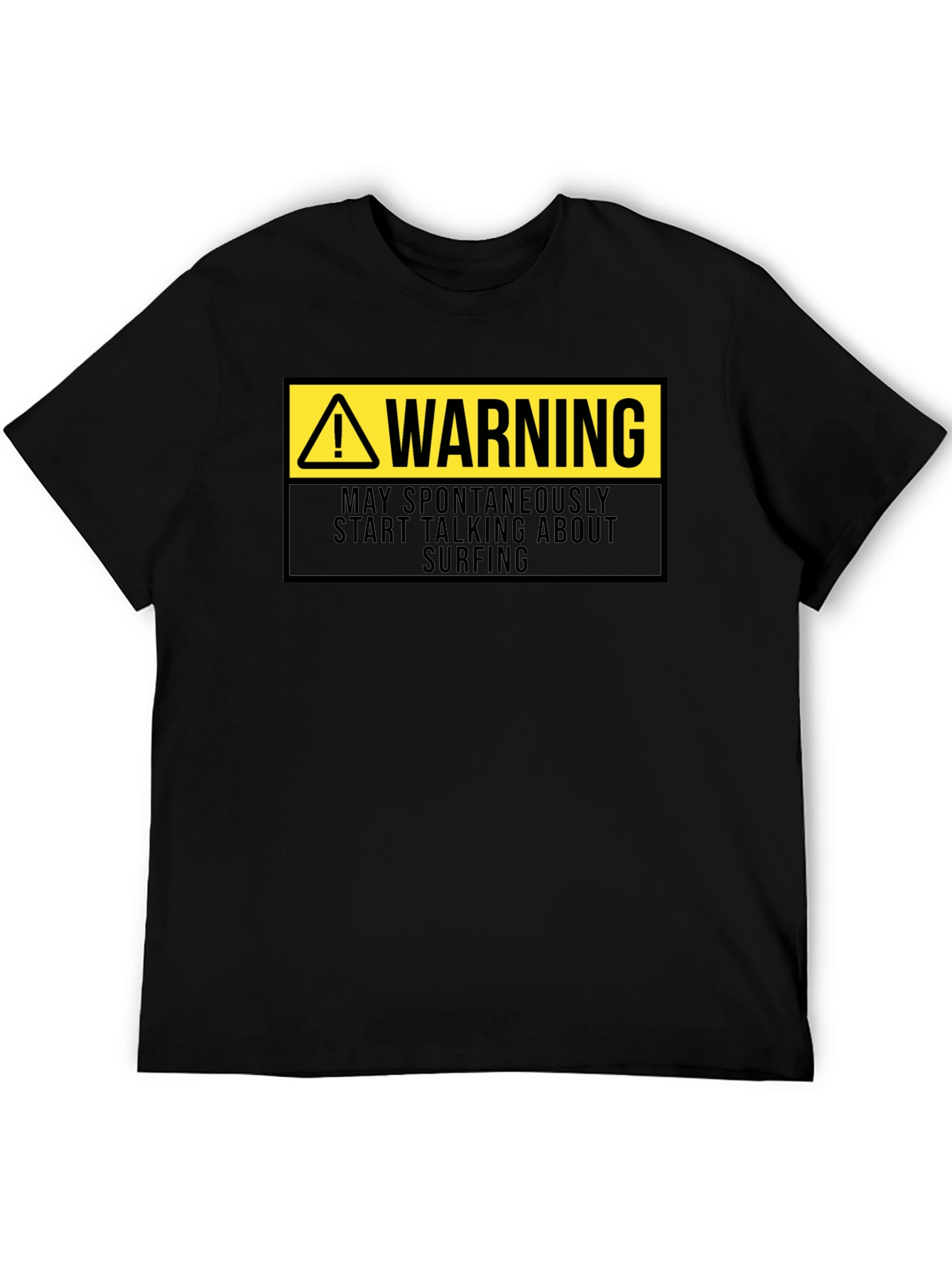 Warning Surfing Graphic Tee - Black