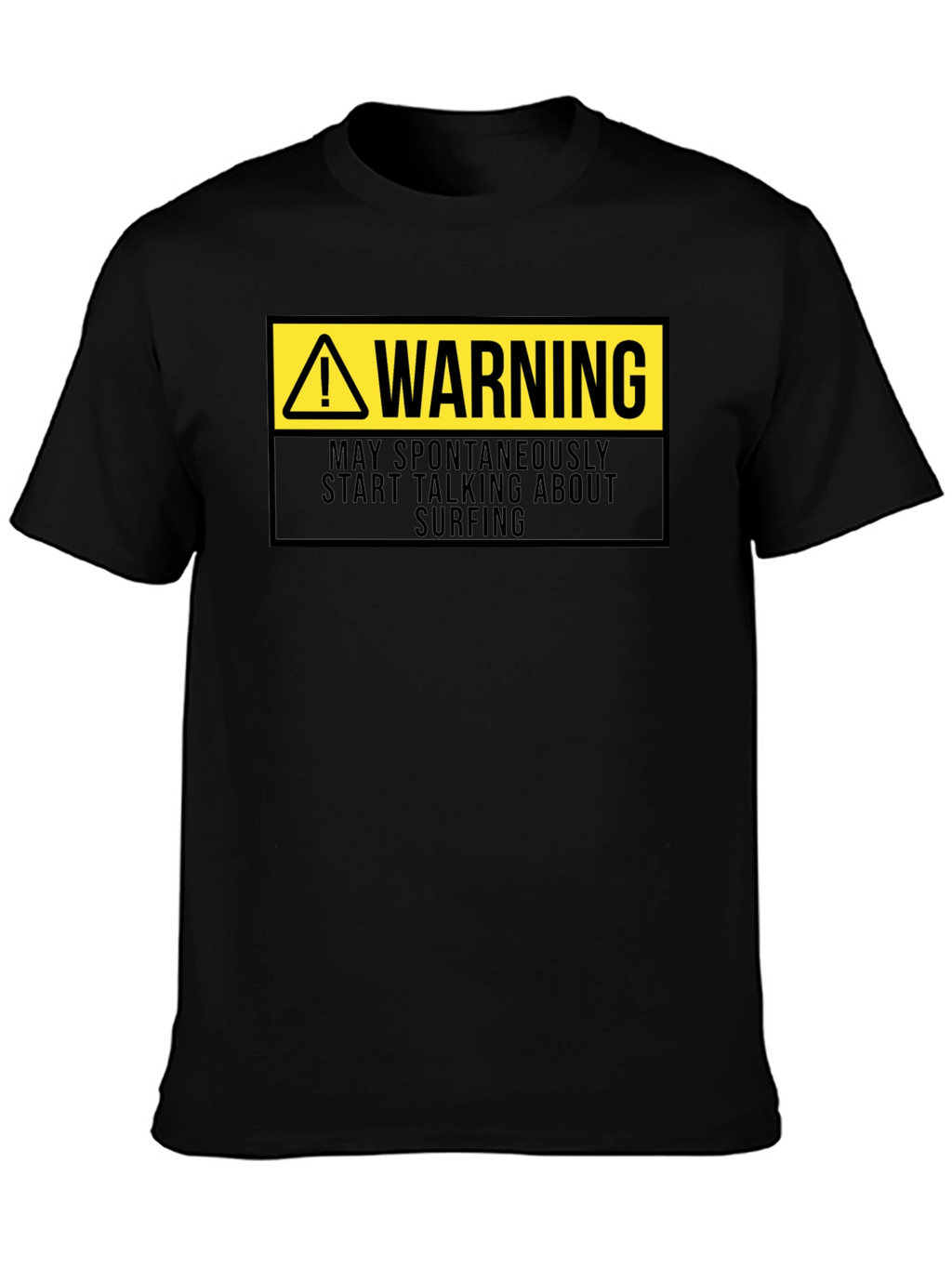 Warning Surfing Graphic Tee - Black