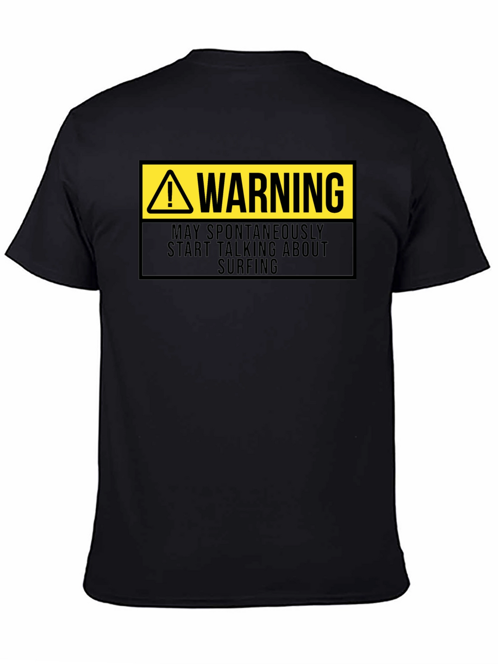 Warning Surfing Graphic Tee - Black