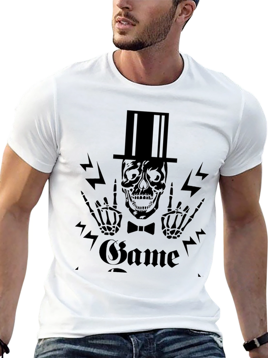 Skull & Top Hat Graphic Tee