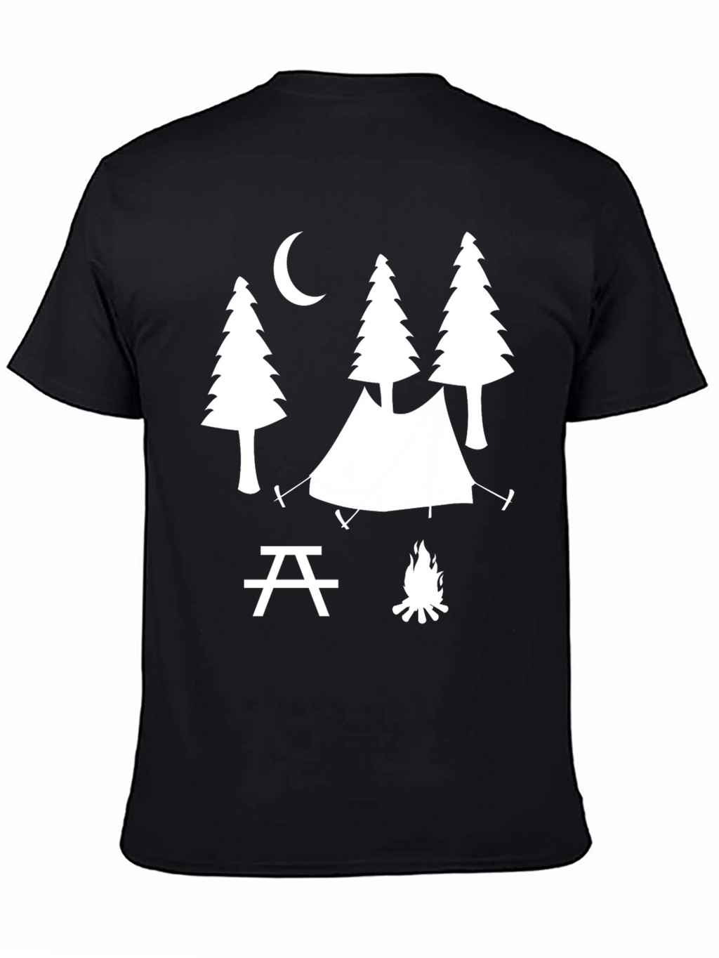 Camping Scene Graphic Tee - Outdoor Adventure Shirt
