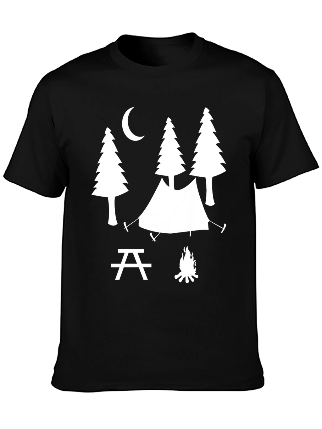 Camping Scene Graphic Tee - Outdoor Adventure Shirt