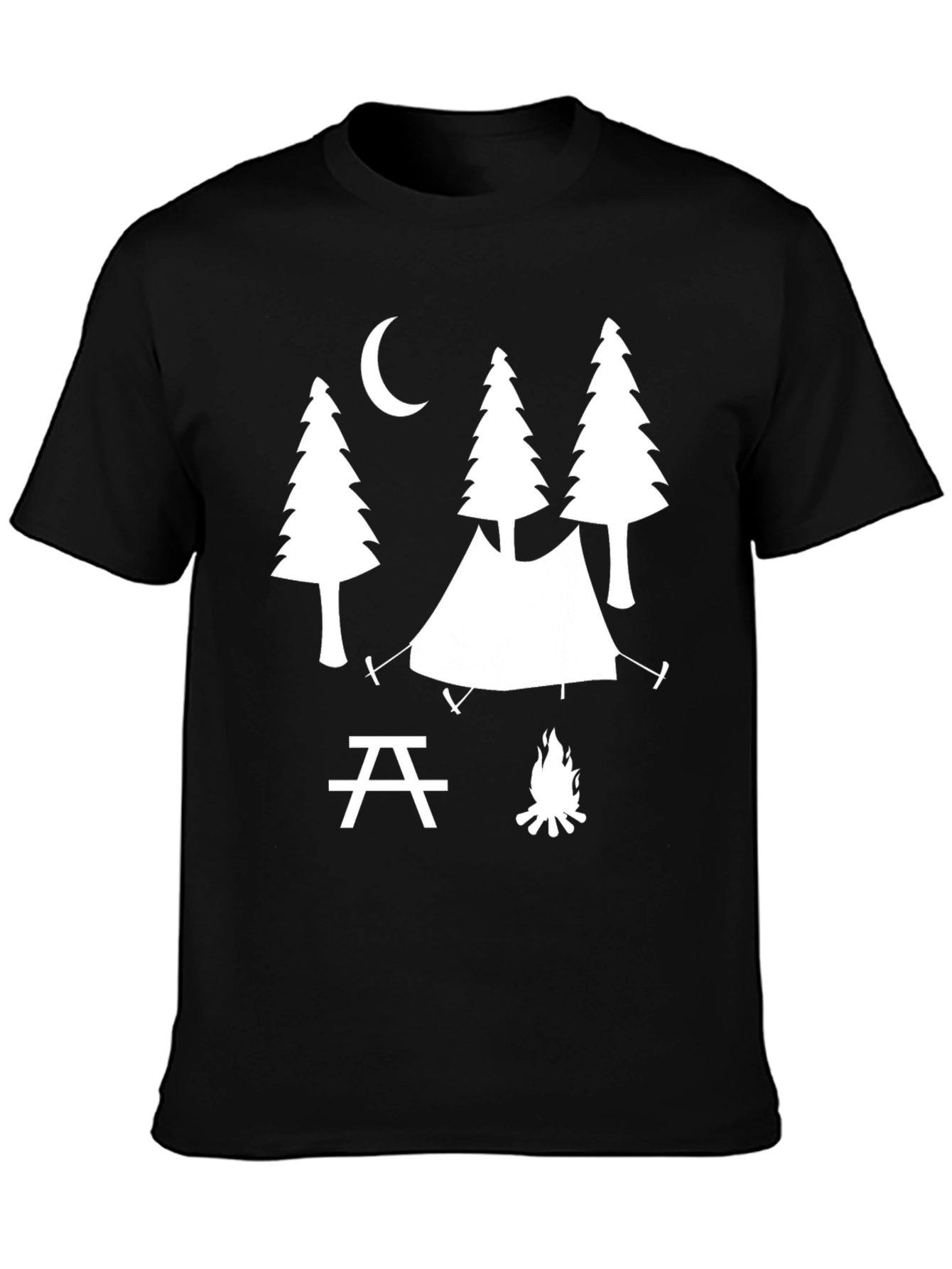 Camping Scene Graphic Tee - Outdoor Adventure Shirt