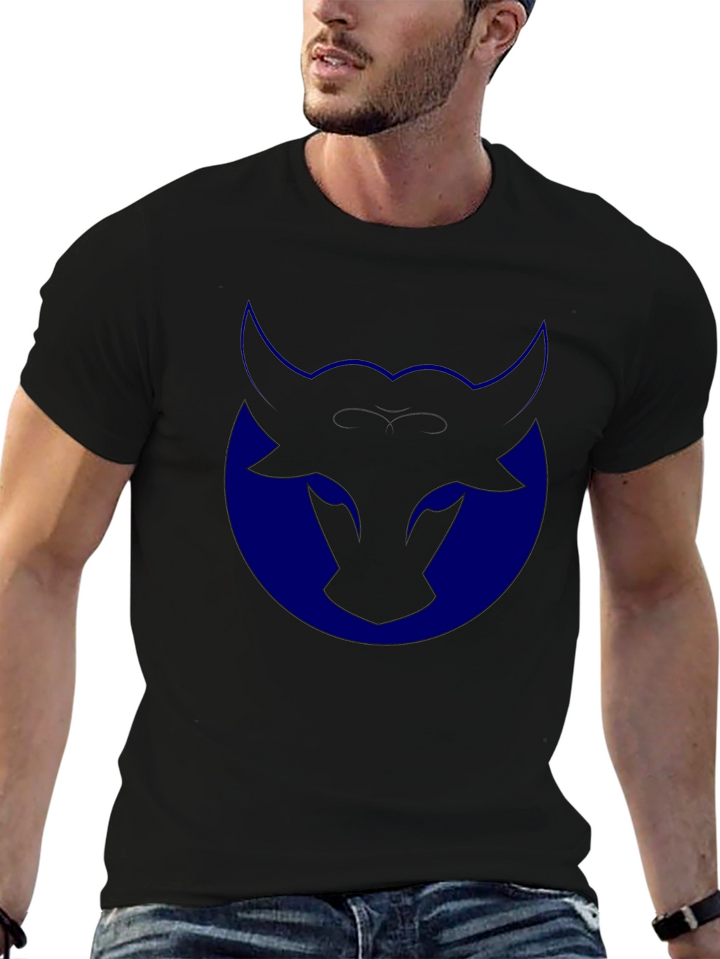 Bull Logo Tee - Mens Black Graphic T-Shirt