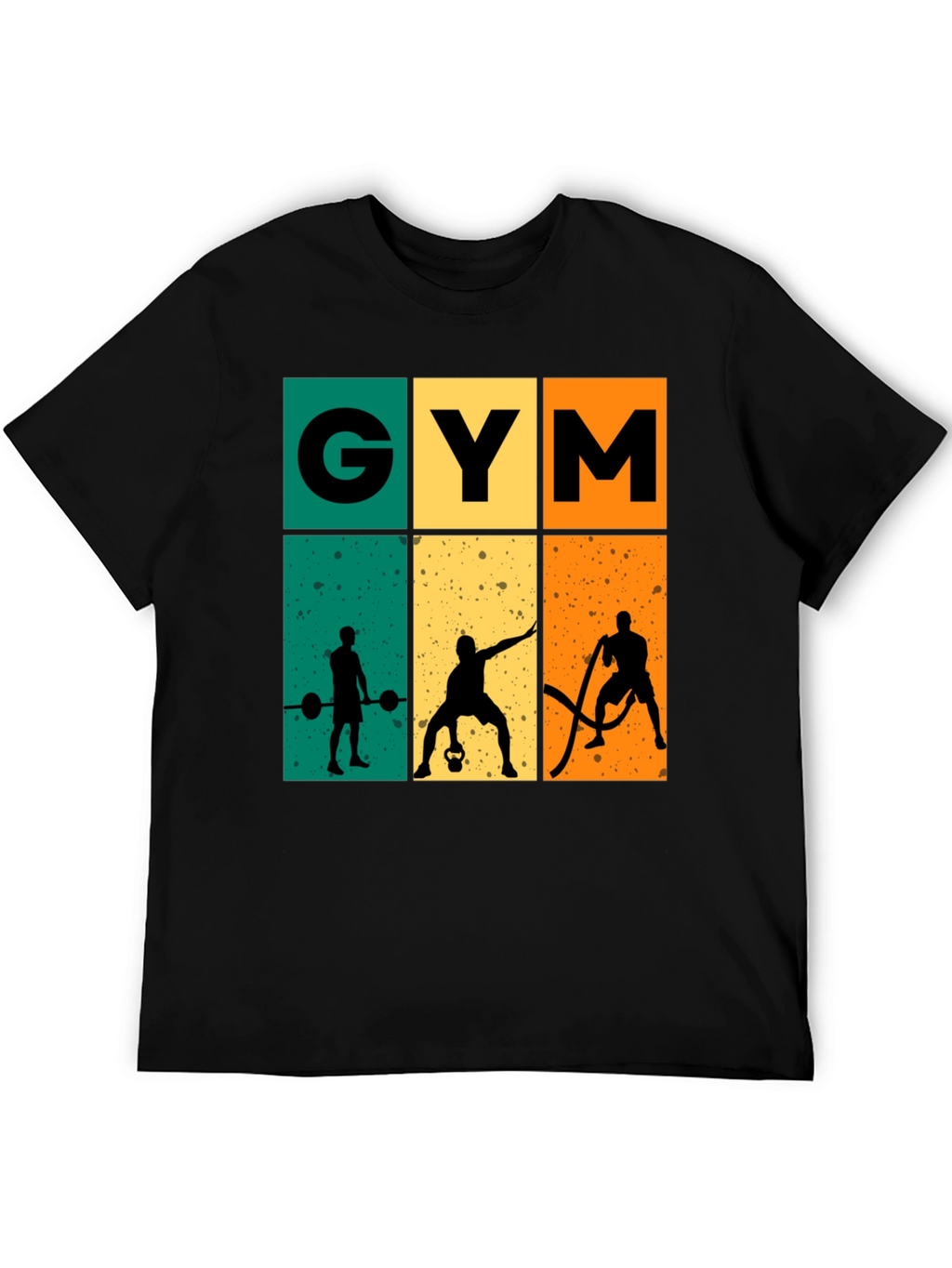 Retro Gym Workout T-Shirt - Black