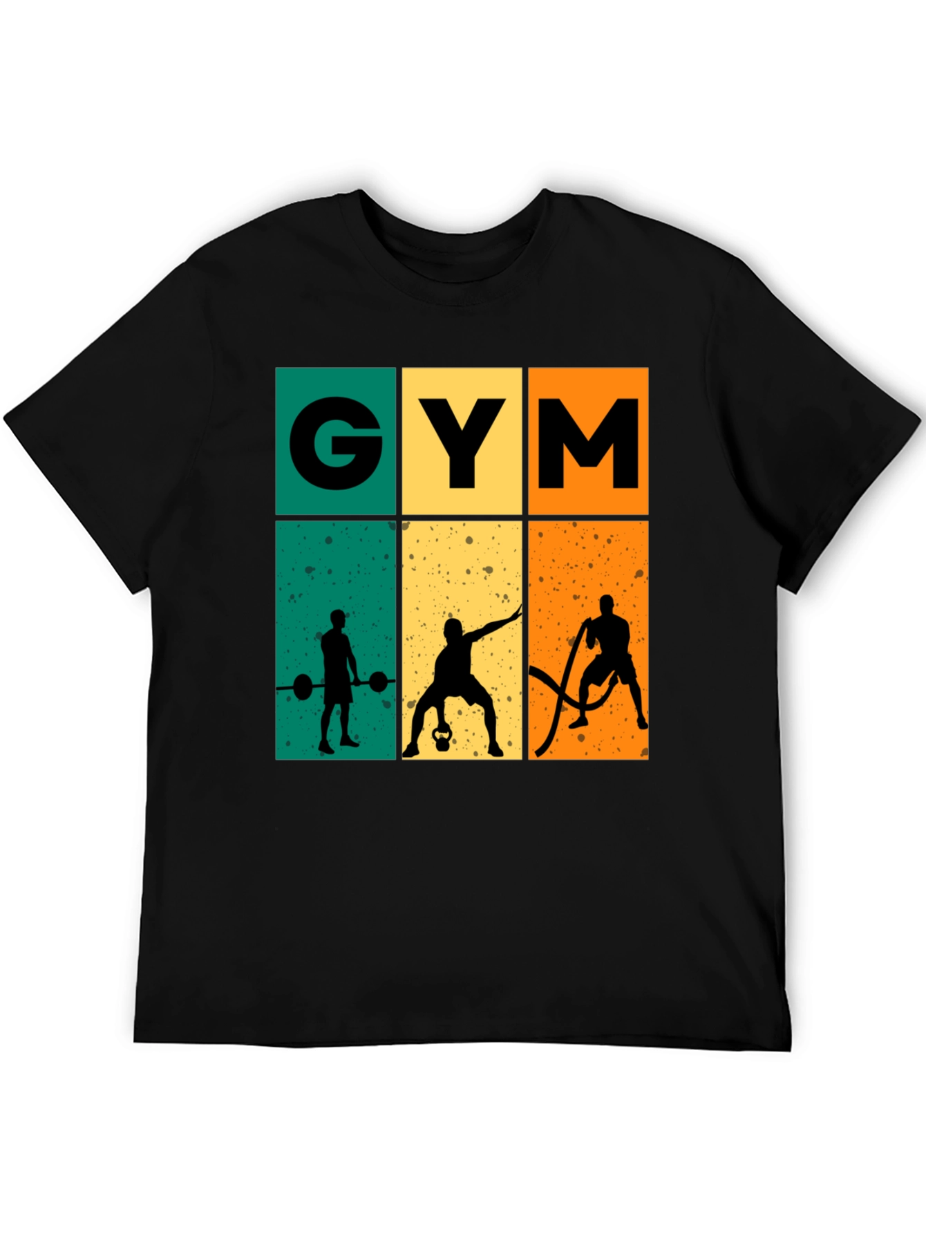 Retro Gym Workout T-Shirt - Black