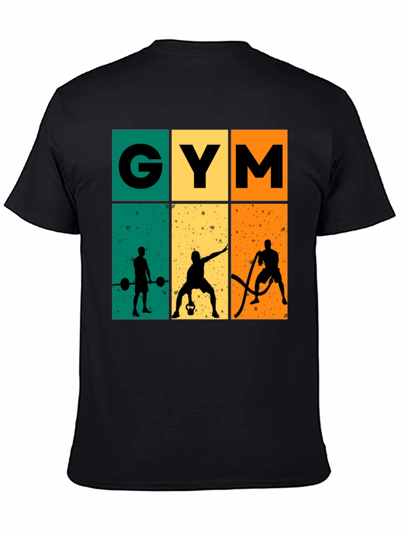 Retro Gym Workout T-Shirt - Black