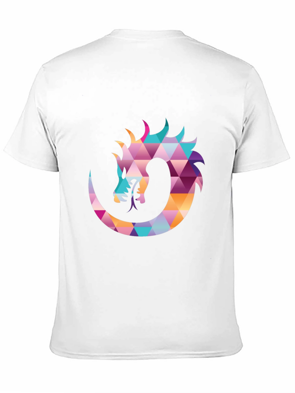 Geometric Dragon Print Black T-Shirt