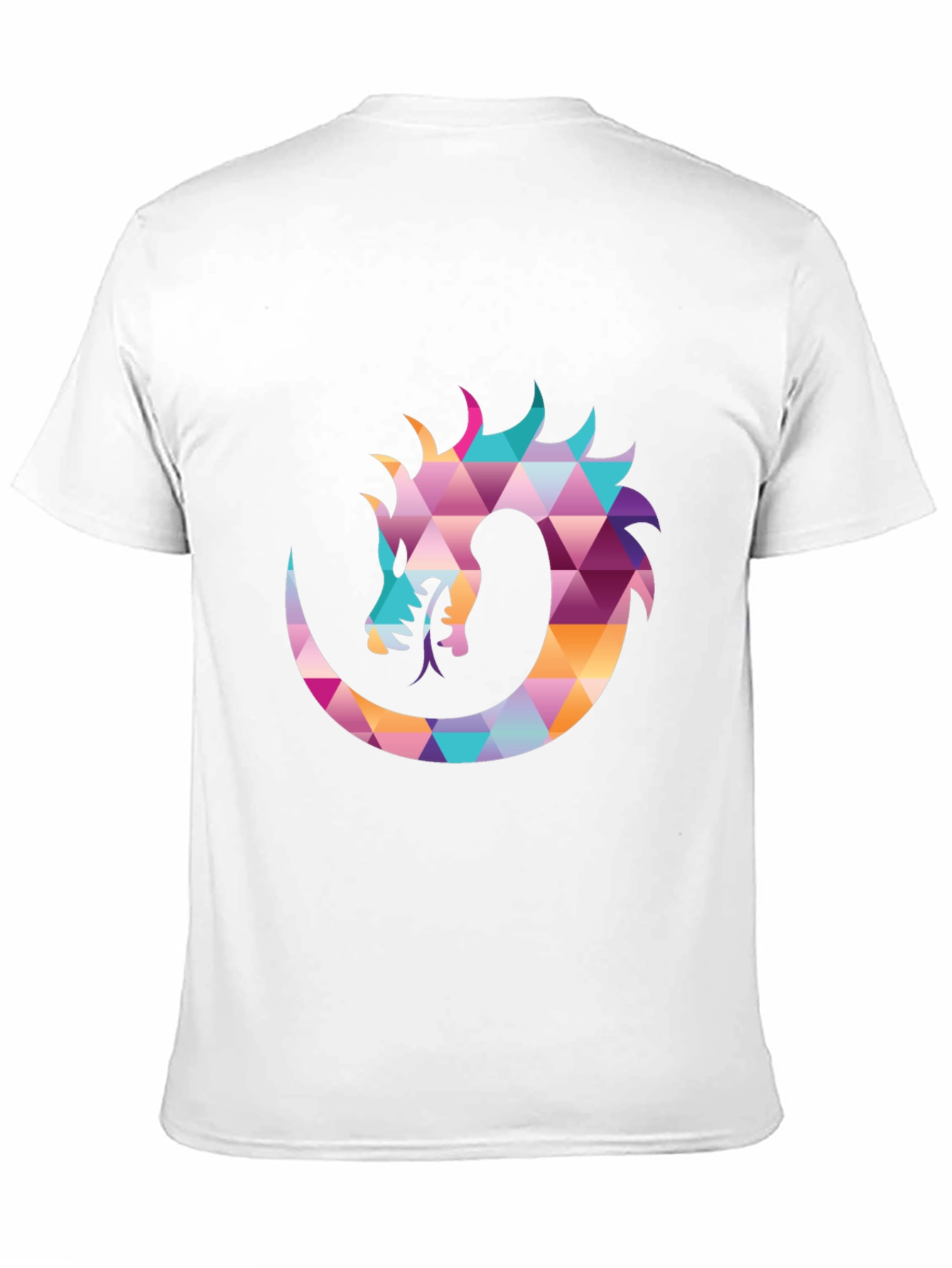 Geometric Dragon Print Black T-Shirt
