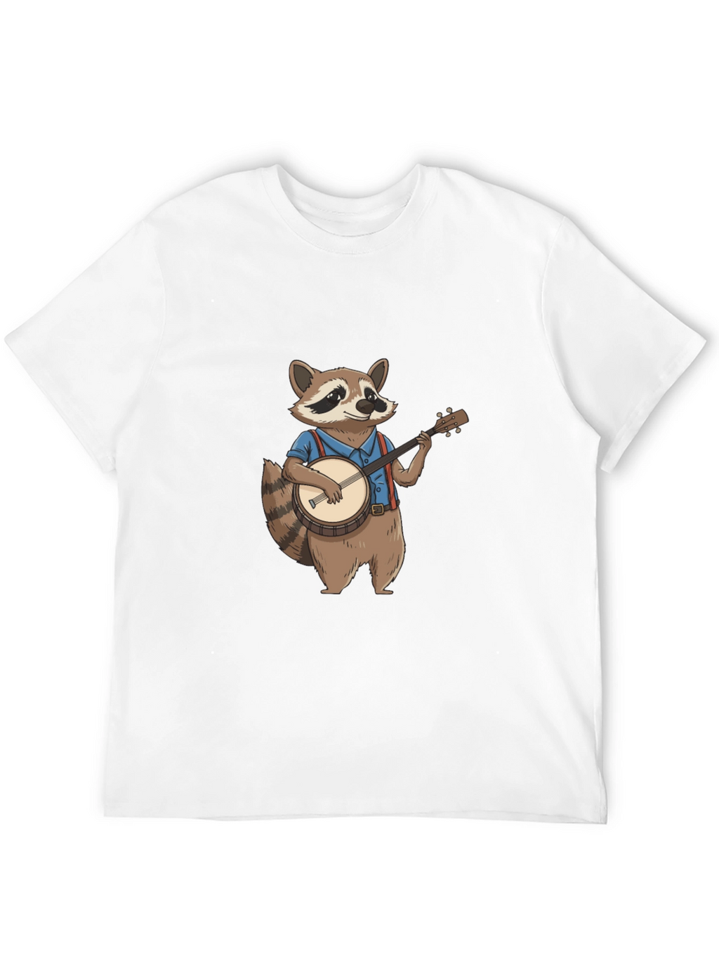Raccoon Banjo Player Graphic Tee - Black