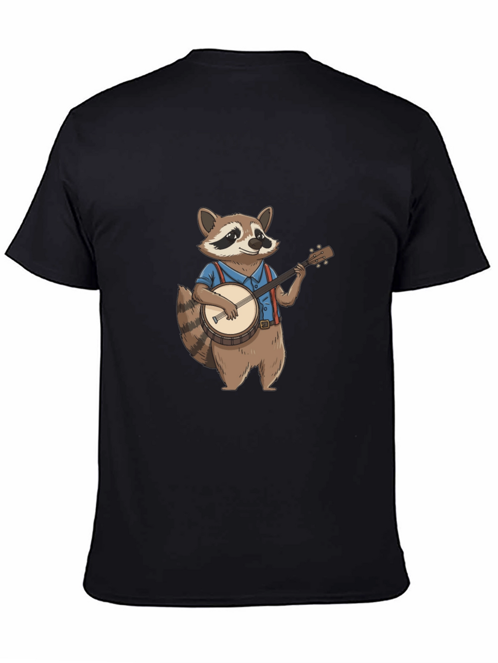 Raccoon Banjo Player Graphic Tee - Black