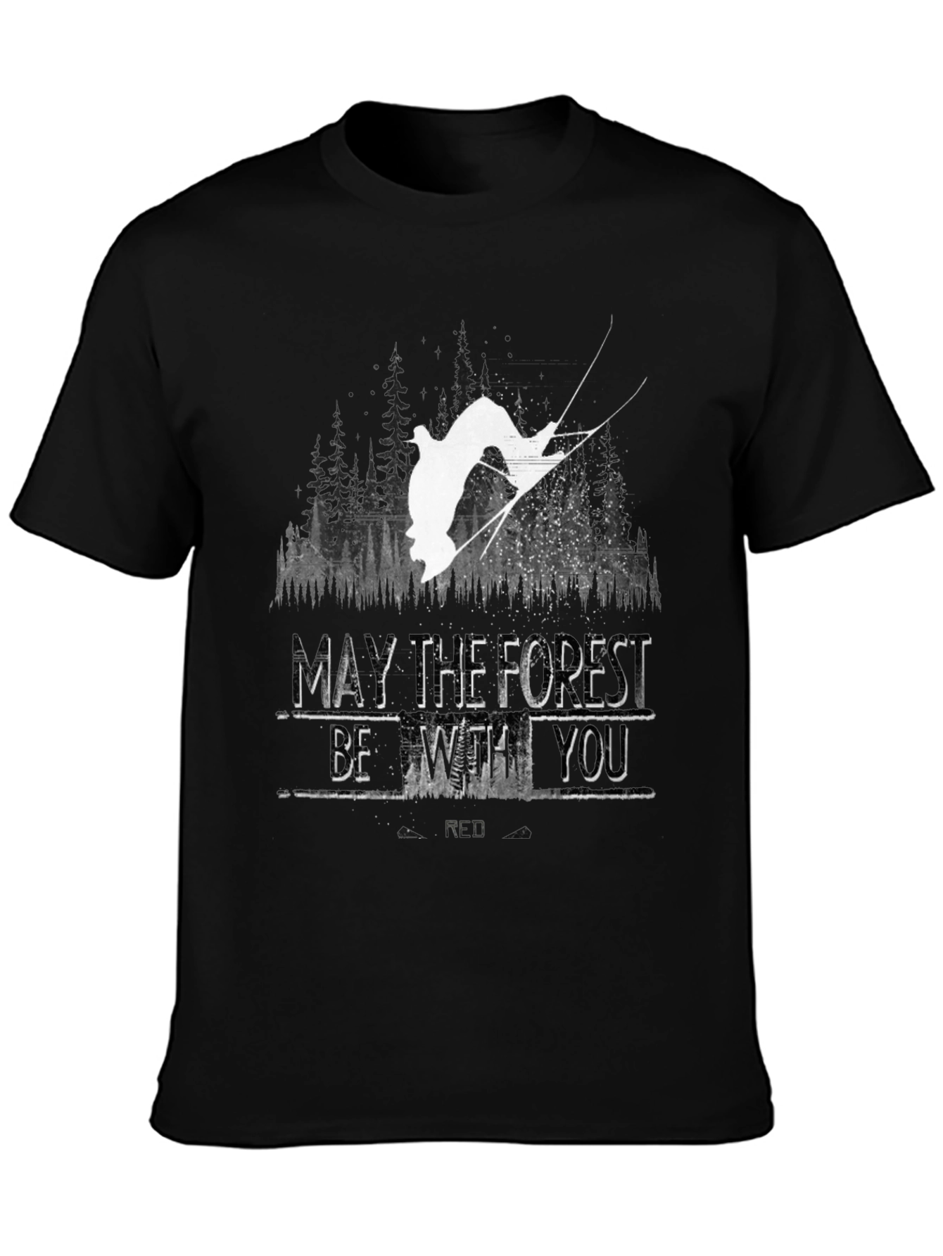 May The Forest Be With You Black Graphic Tee