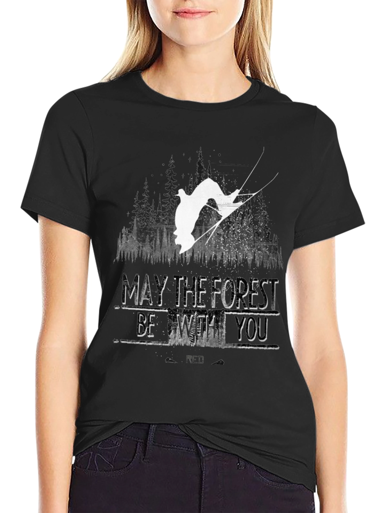 May The Forest Be With You Black Graphic Tee