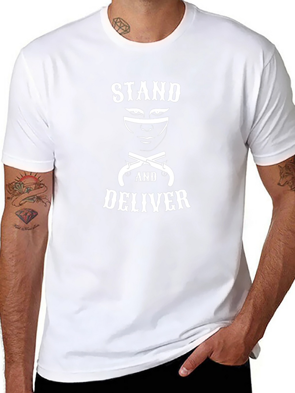 Stand and Deliver T-Shirt - Black Cotton Bandit Tee
