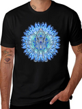 Blue Mandala Octopus Graphic Tee - Stylish Black T-Shirt