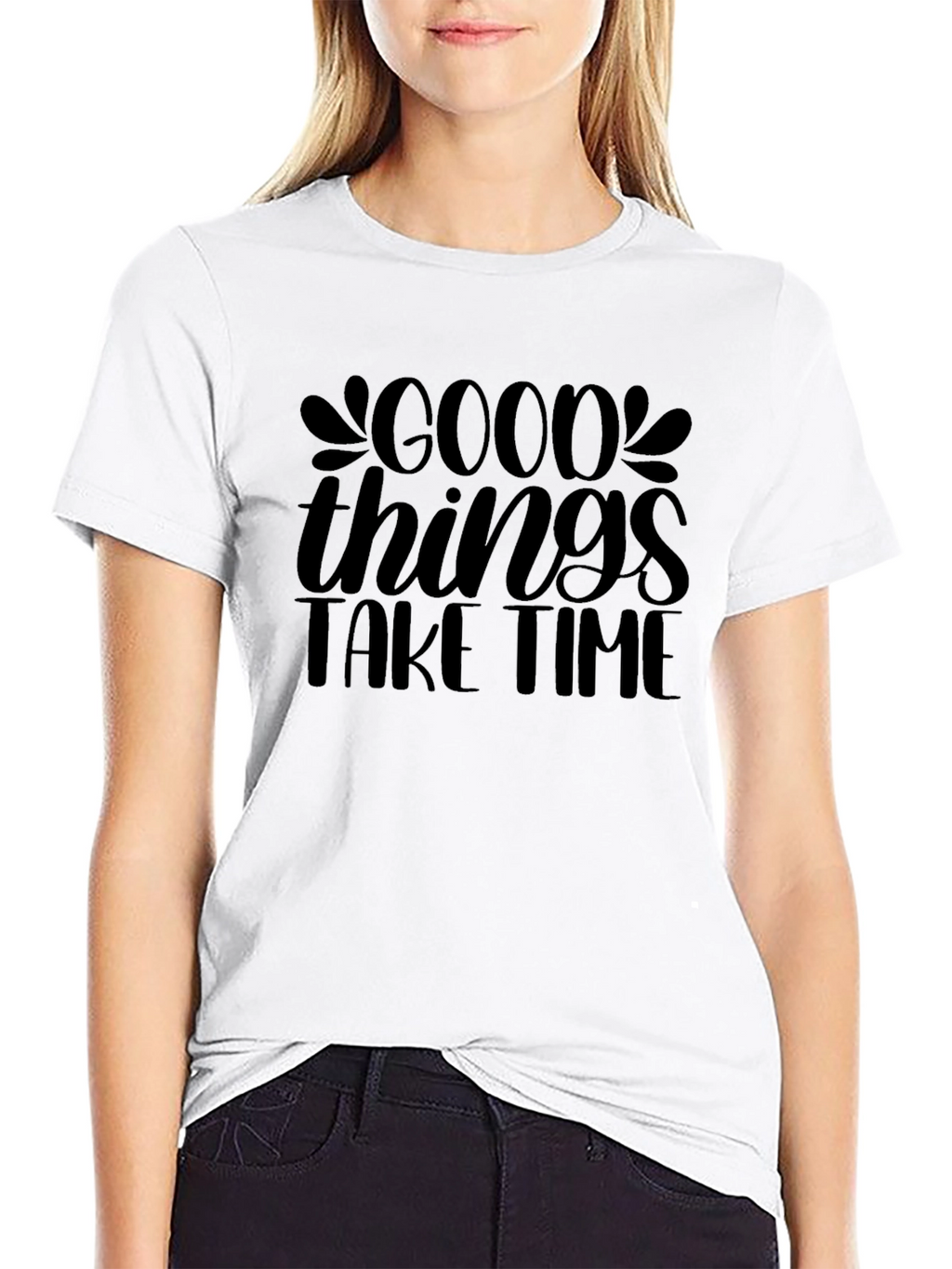 Good Things Take Time Black Graphic Tee