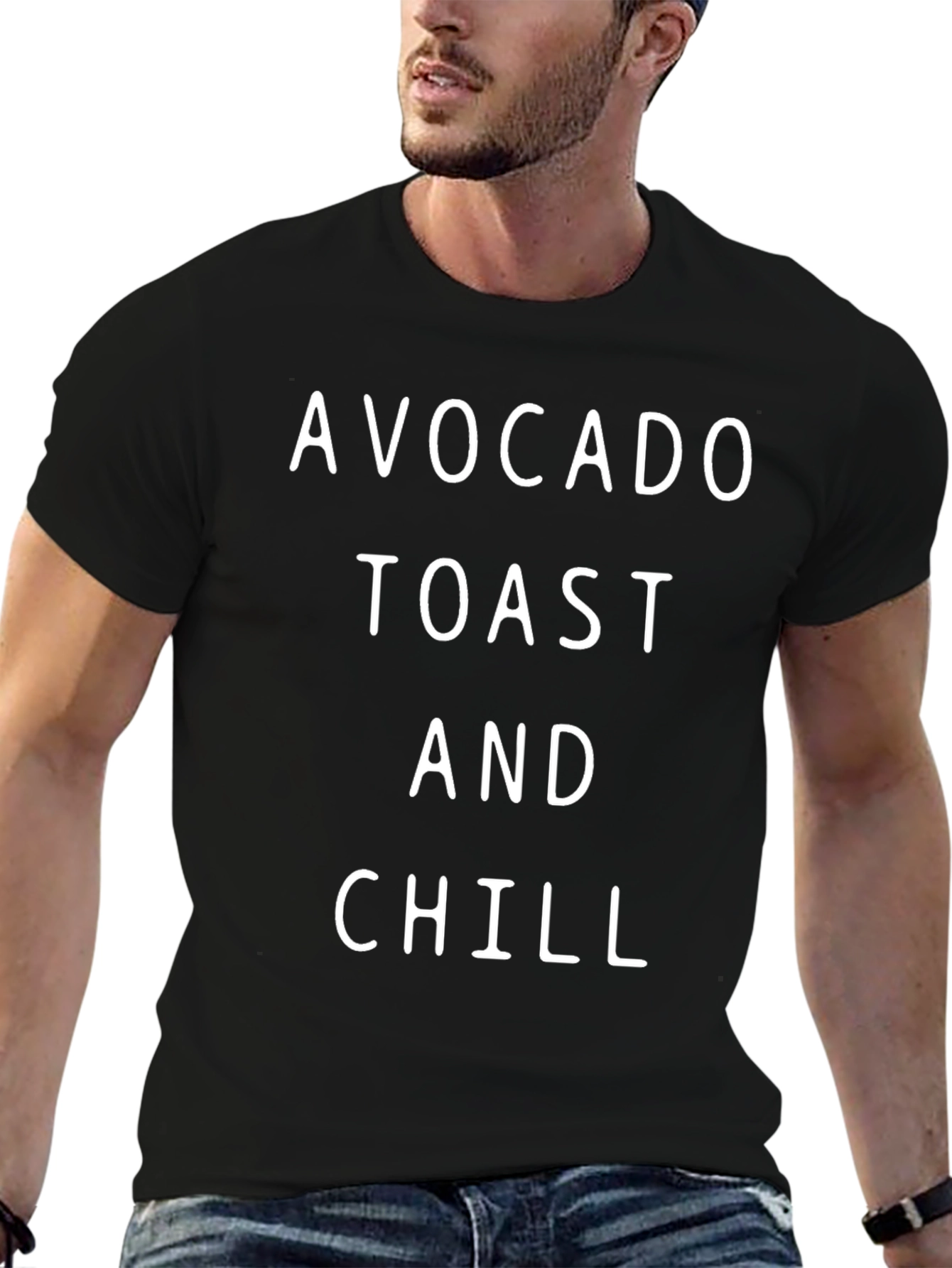 Avocado Toast & Chill Graphic Tee - Black T-Shirt