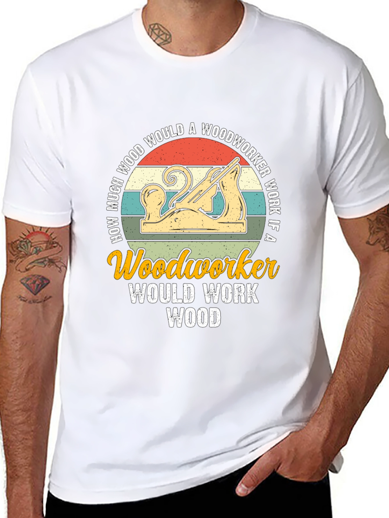 Woodworker T-Shirt: How Much Wood Would a Woodworker Work?