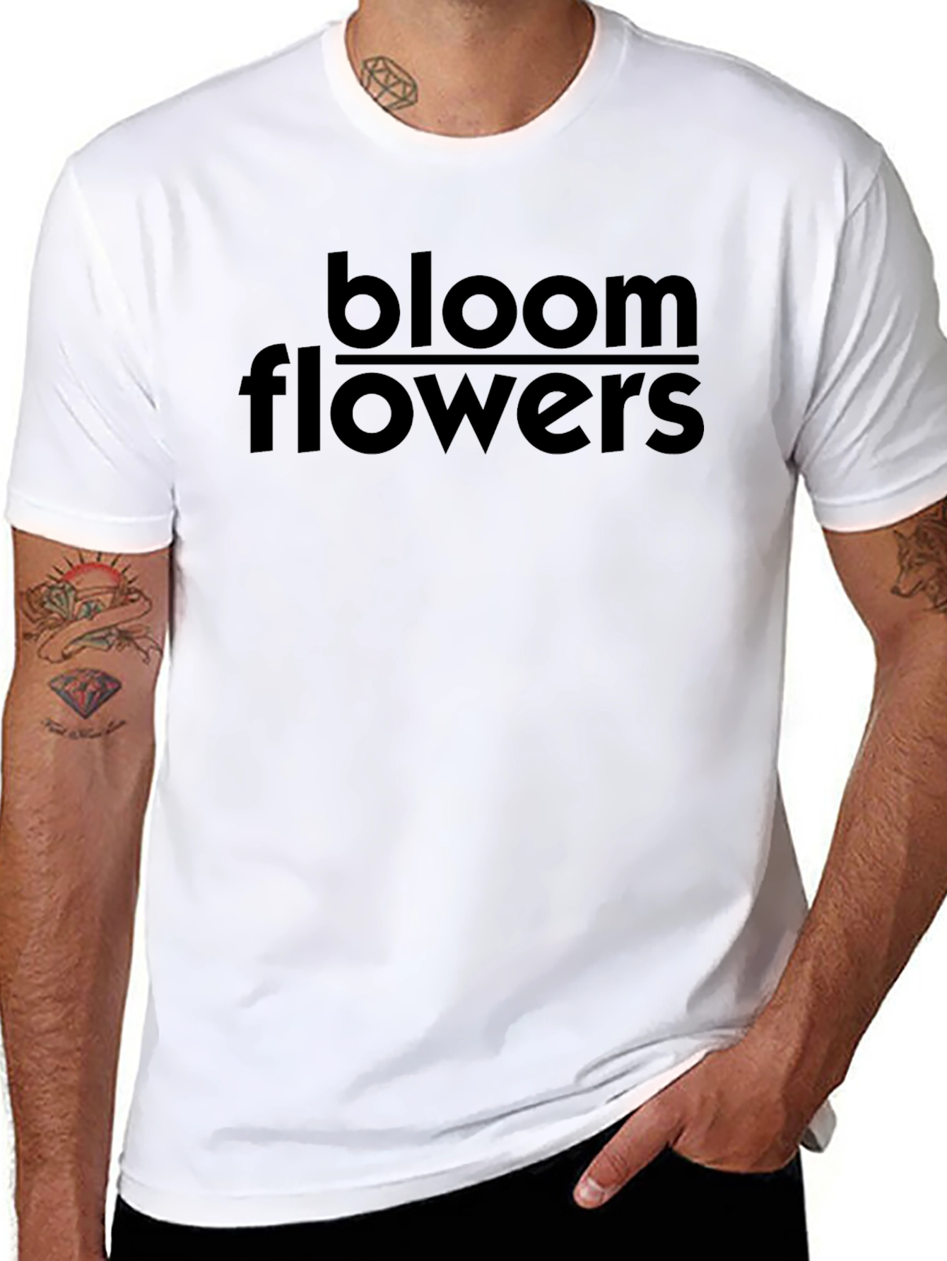 Bloom Flowers Graphic Tee - Soft Black T-Shirt