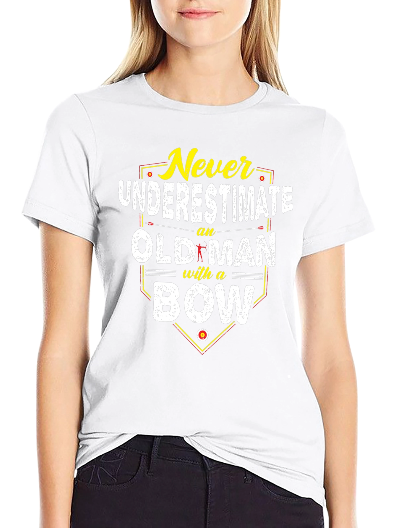 Never Underestimate Old Man with a Bow T-Shirt