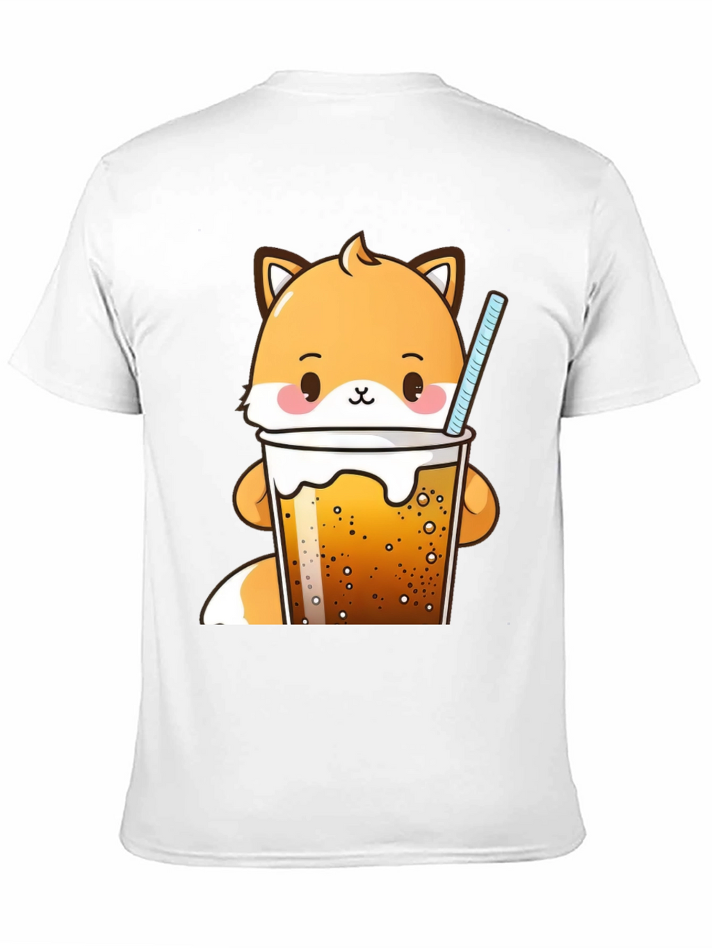 Kawaii Fox Boba Tea T-Shirt Cute Cartoon Design