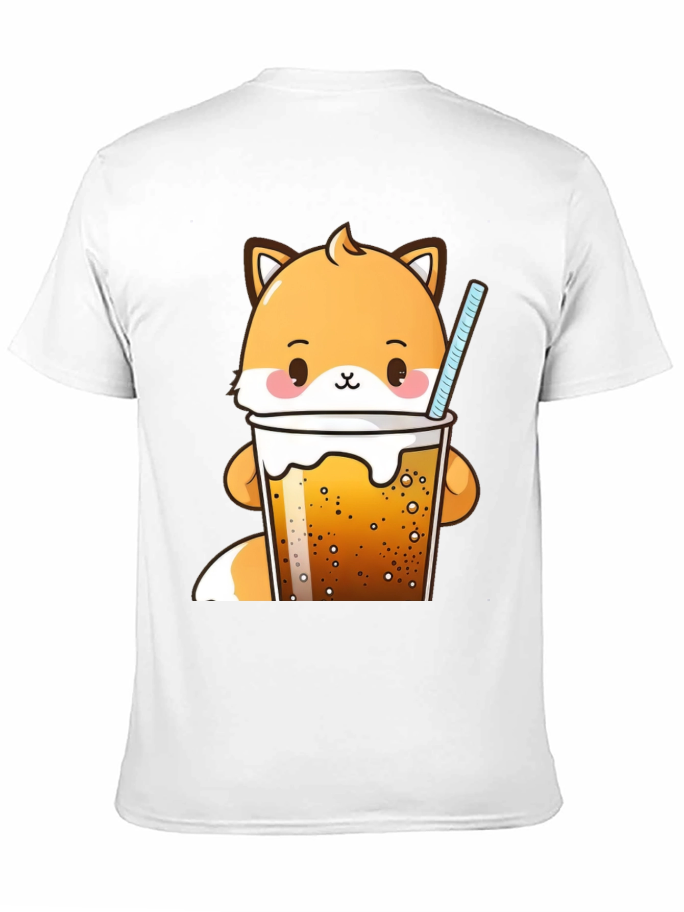 Kawaii Fox Boba Tea T-Shirt Cute Cartoon Design