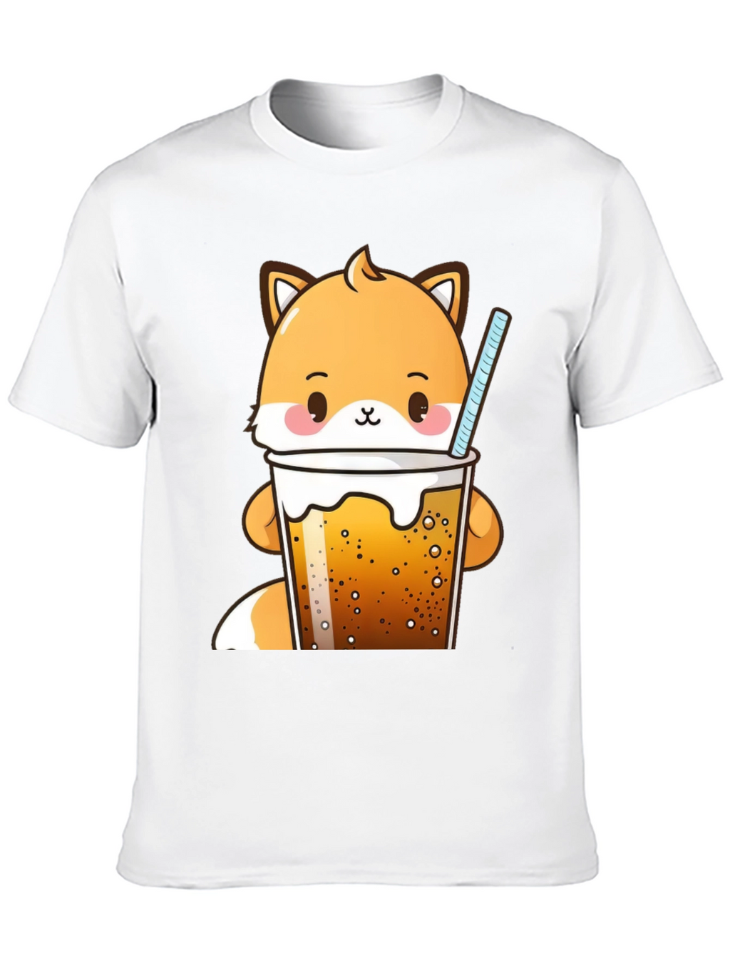 Kawaii Fox Boba Tea T-Shirt Cute Cartoon Design