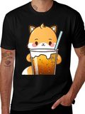 Kawaii Fox Boba Tea T-Shirt Cute Cartoon Design