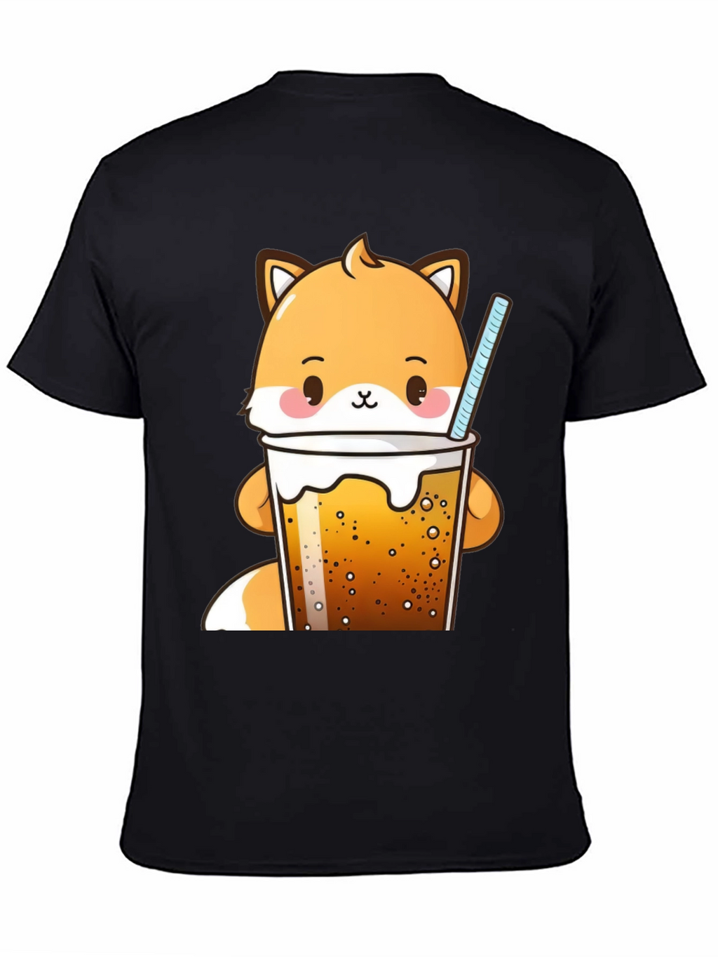 Kawaii Fox Boba Tea T-Shirt Cute Cartoon Design