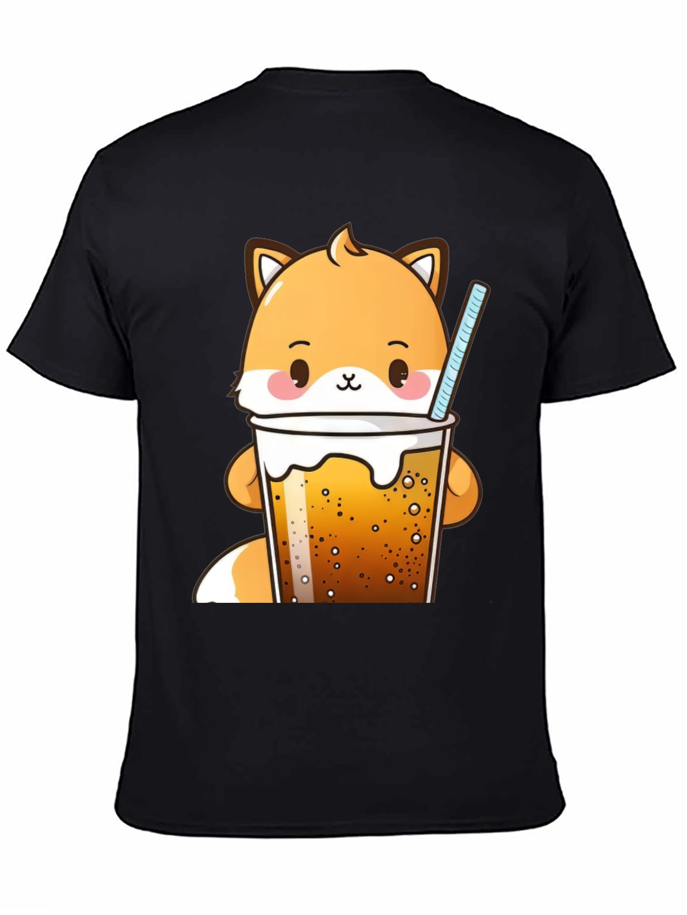 Kawaii Fox Boba Tea T-Shirt Cute Cartoon Design