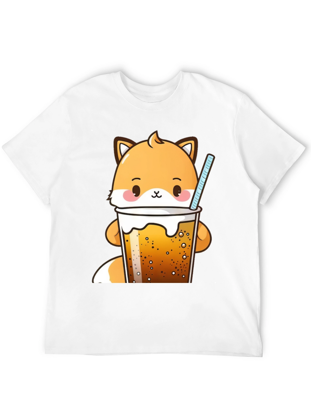 Kawaii Fox Boba Tea T-Shirt Cute Cartoon Design